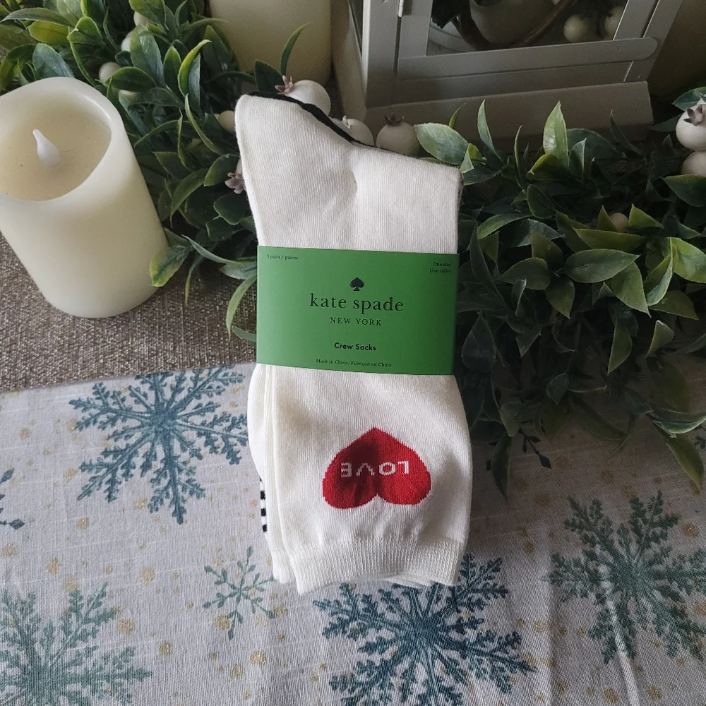 Kate Spade set of three crew socks, new